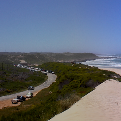 On top of the sand dune by Sardinia bay