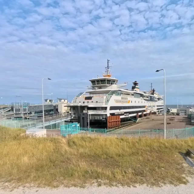 Texel harbour with ferry