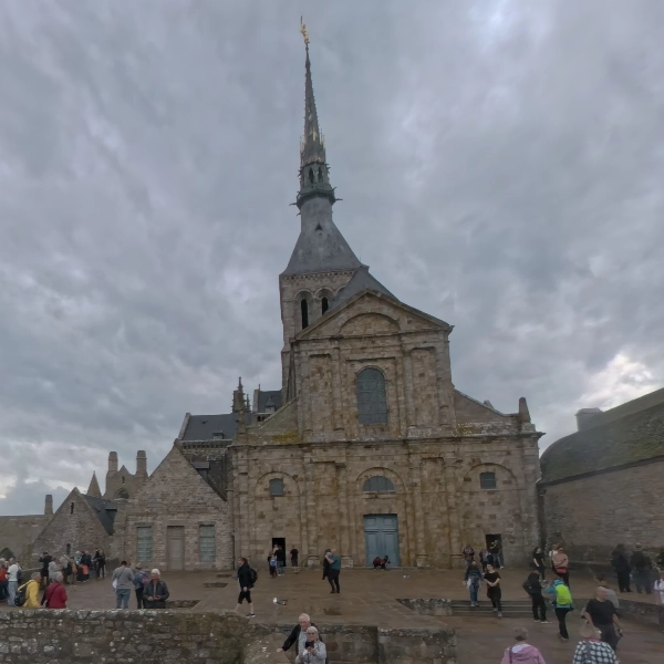 View of the cathedral at Mont Saint Michel