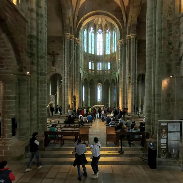 Inside view of the cathedral in Mont Saint Michel